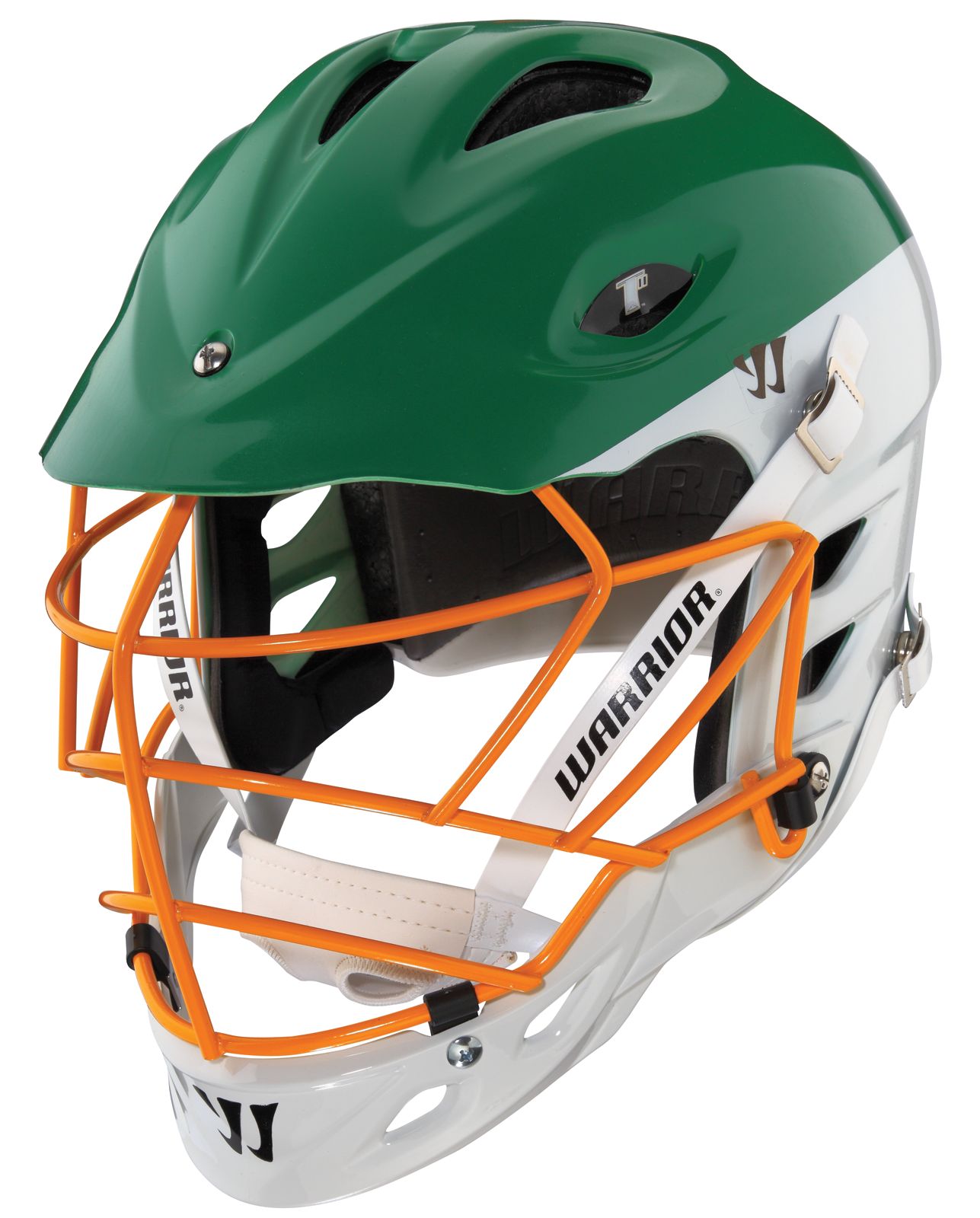 TII Custom Painted Helmet, Green with White &amp; Orange