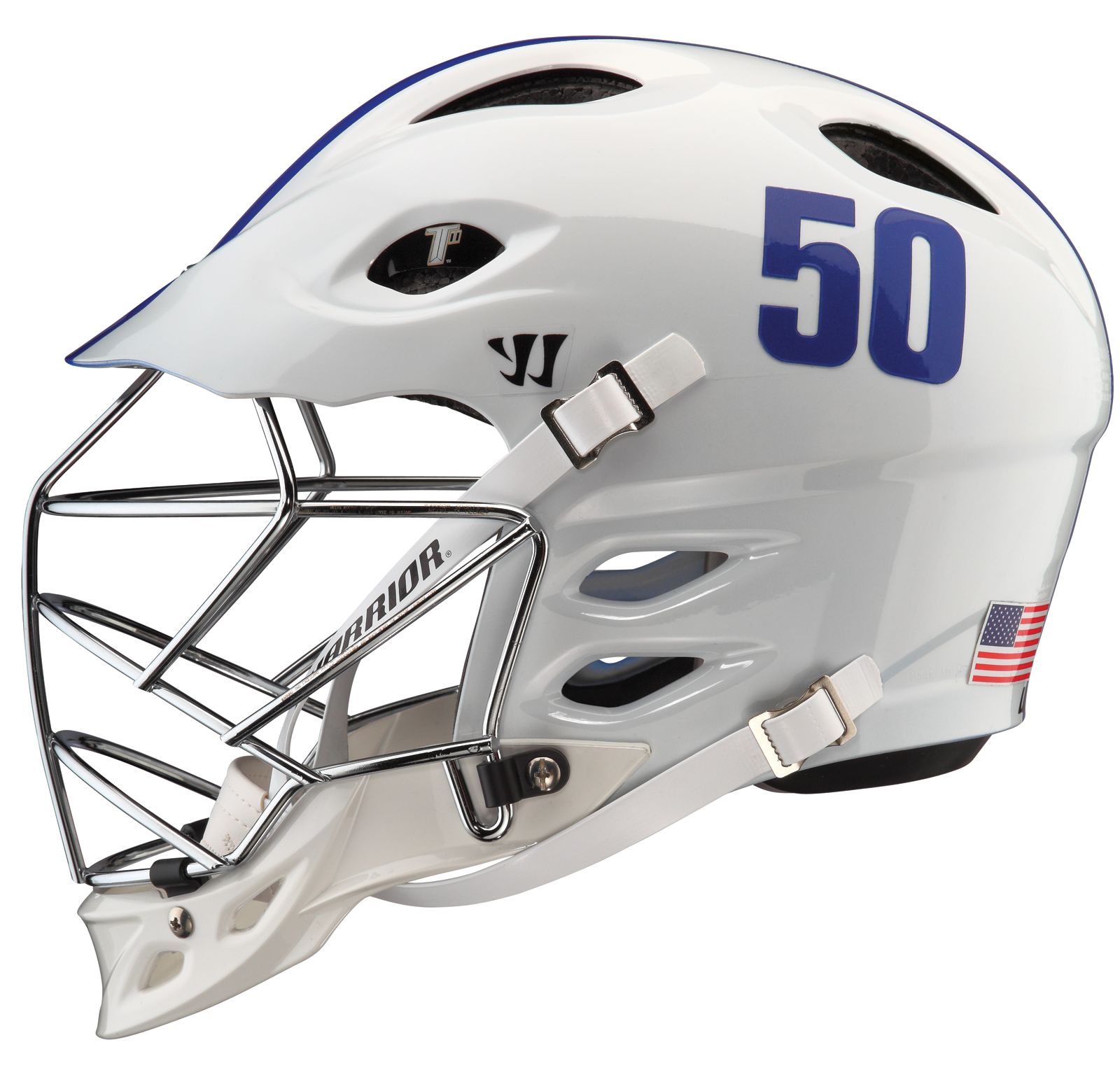 TII Custom Painted Helmet, White with Blue