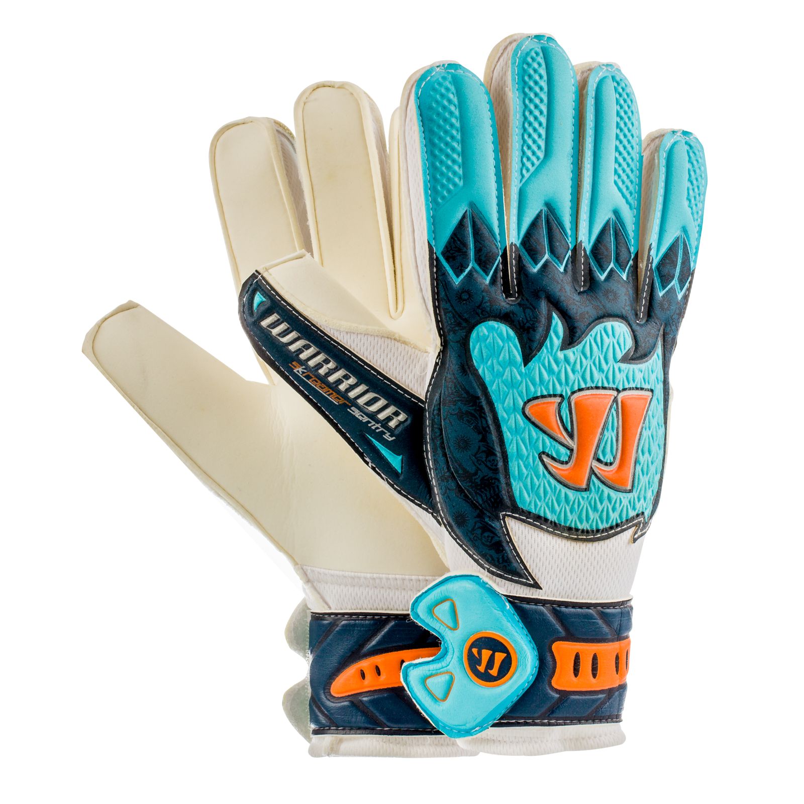 Skreamer Sentry Goalkeeper Gloves, White with Blue Radiance &amp; Insignia Blue