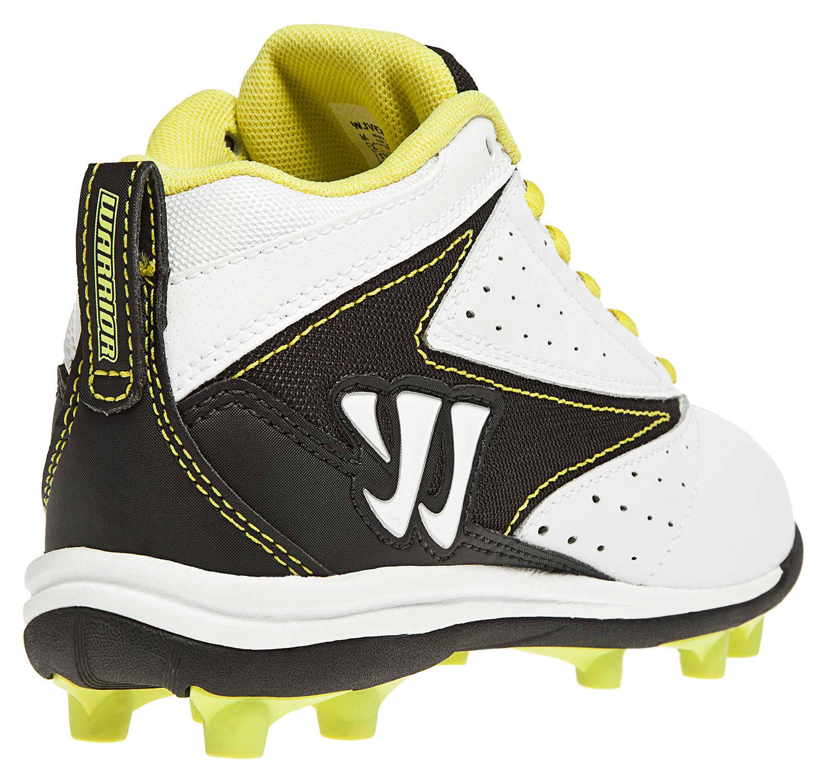 Youth Vex Cleat, White with Black &amp; Yellow