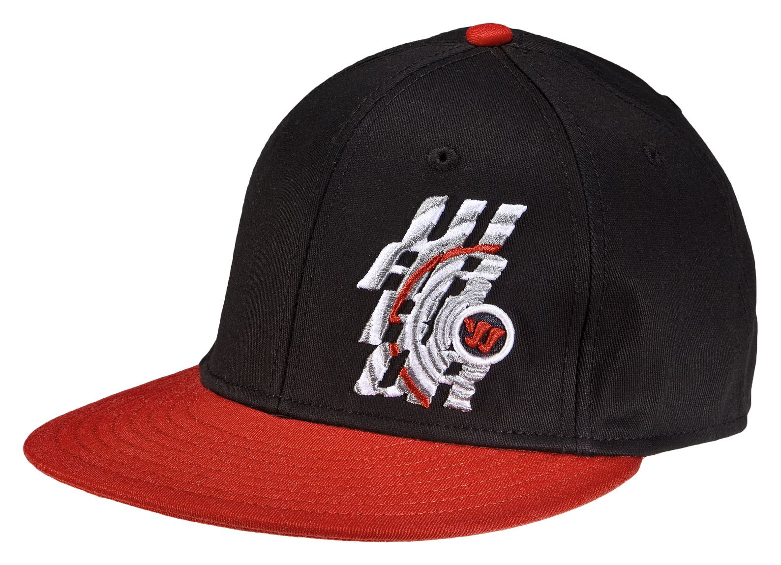 Stack Flat Brim Flex Cap, Black with Red