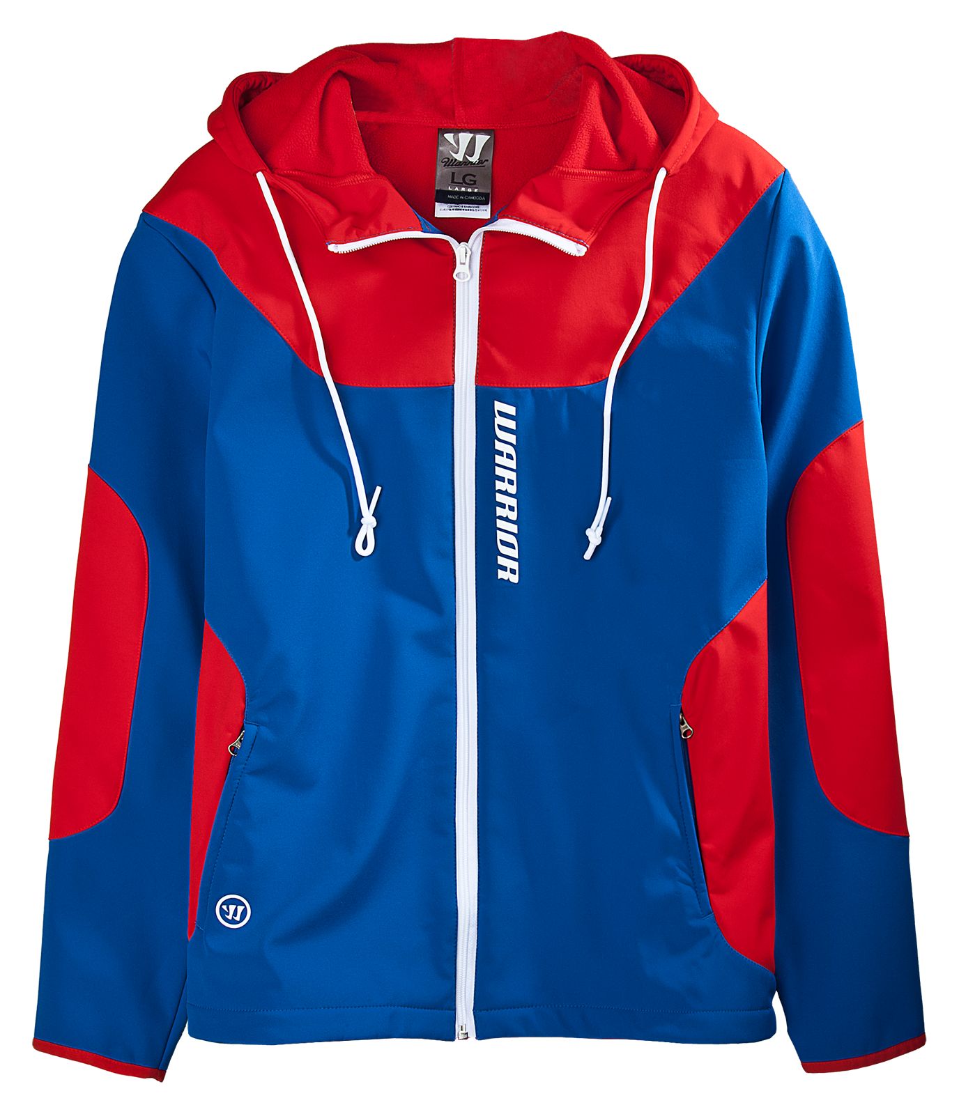 Softshell Hooded Jacket, Navy with Red