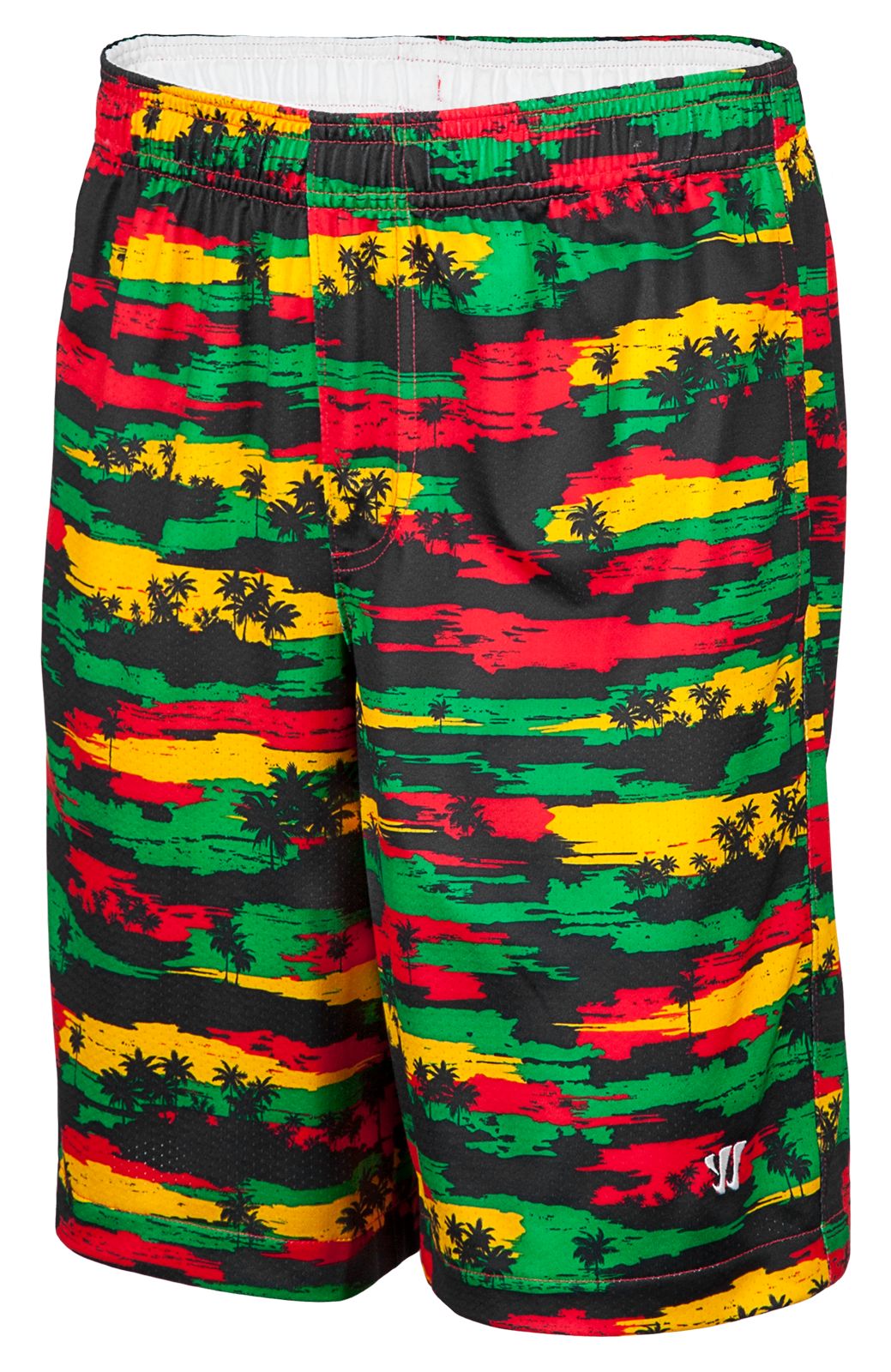 Youth Hawaiian Short, Black with Red & Green