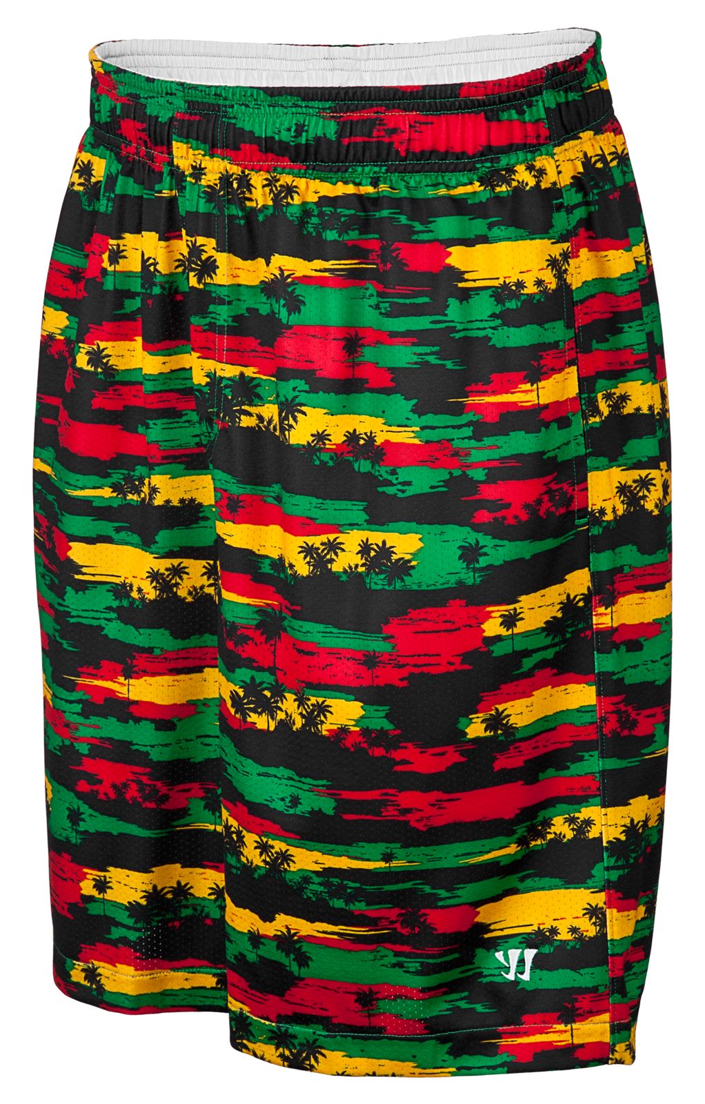 Hawaiian Short, Black with Red & Green