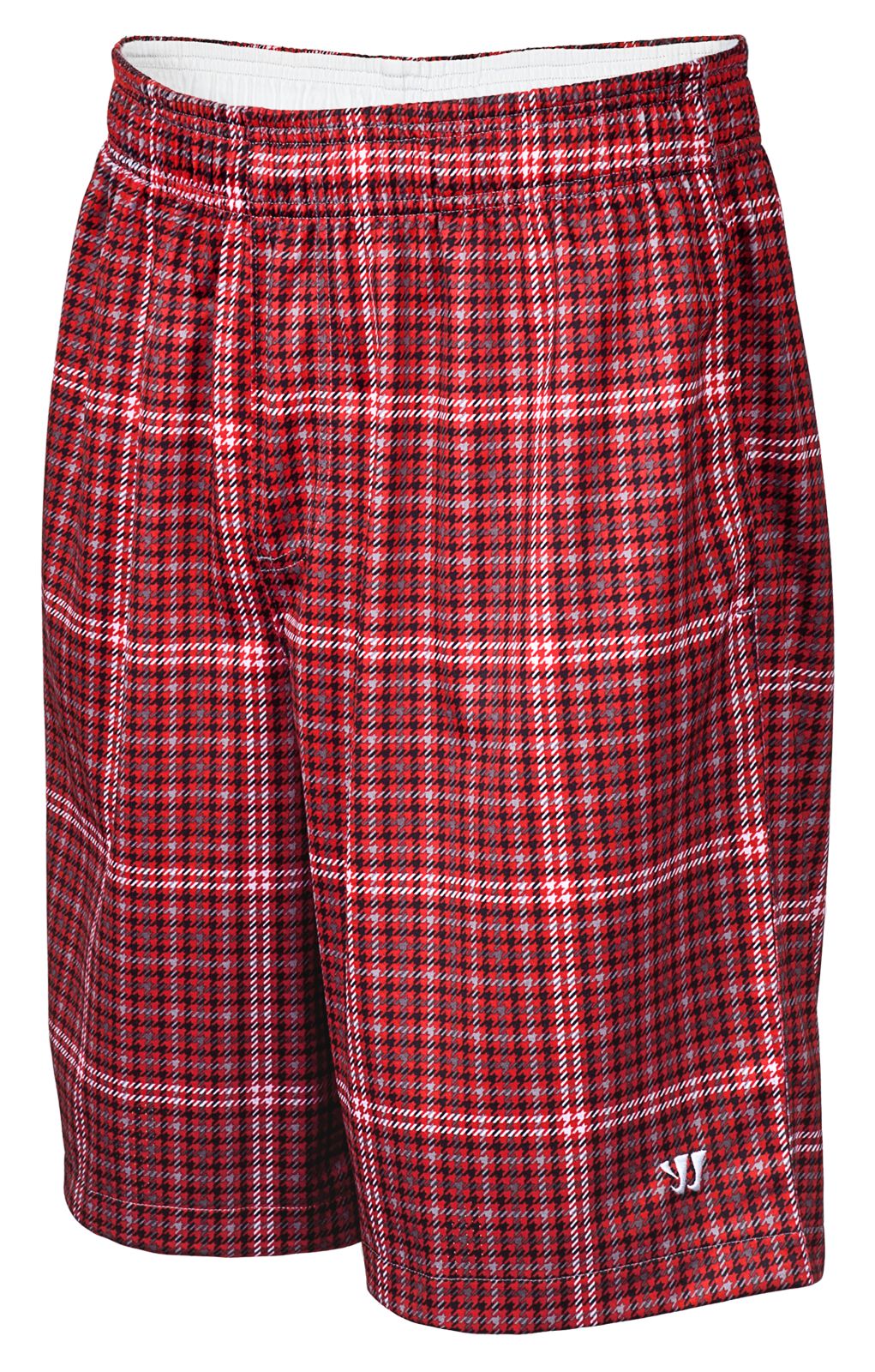Houndsplaid Short, Red with White