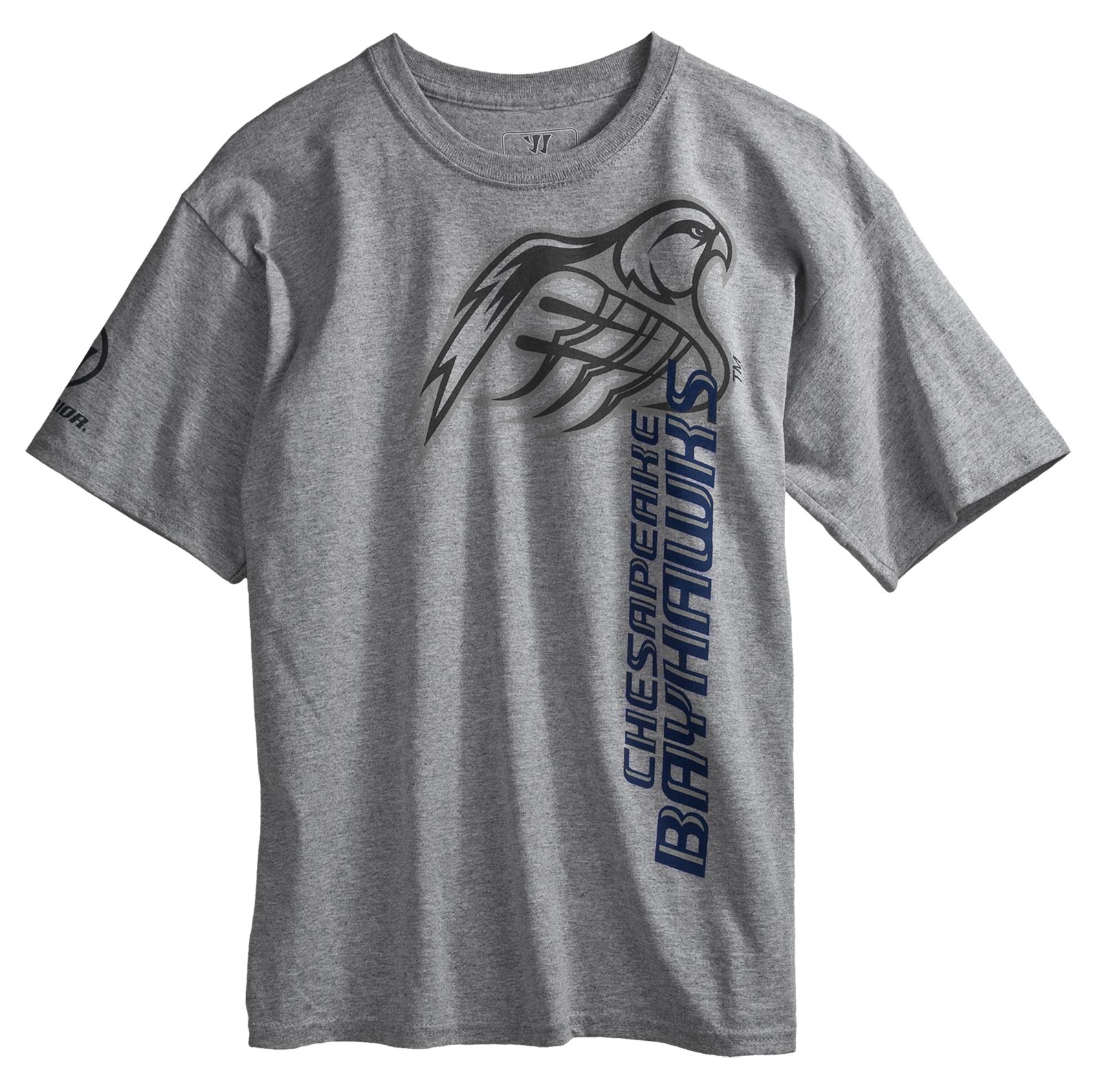 Youth Chesapeake Bayhawks Tee, Heather Grey with Blue