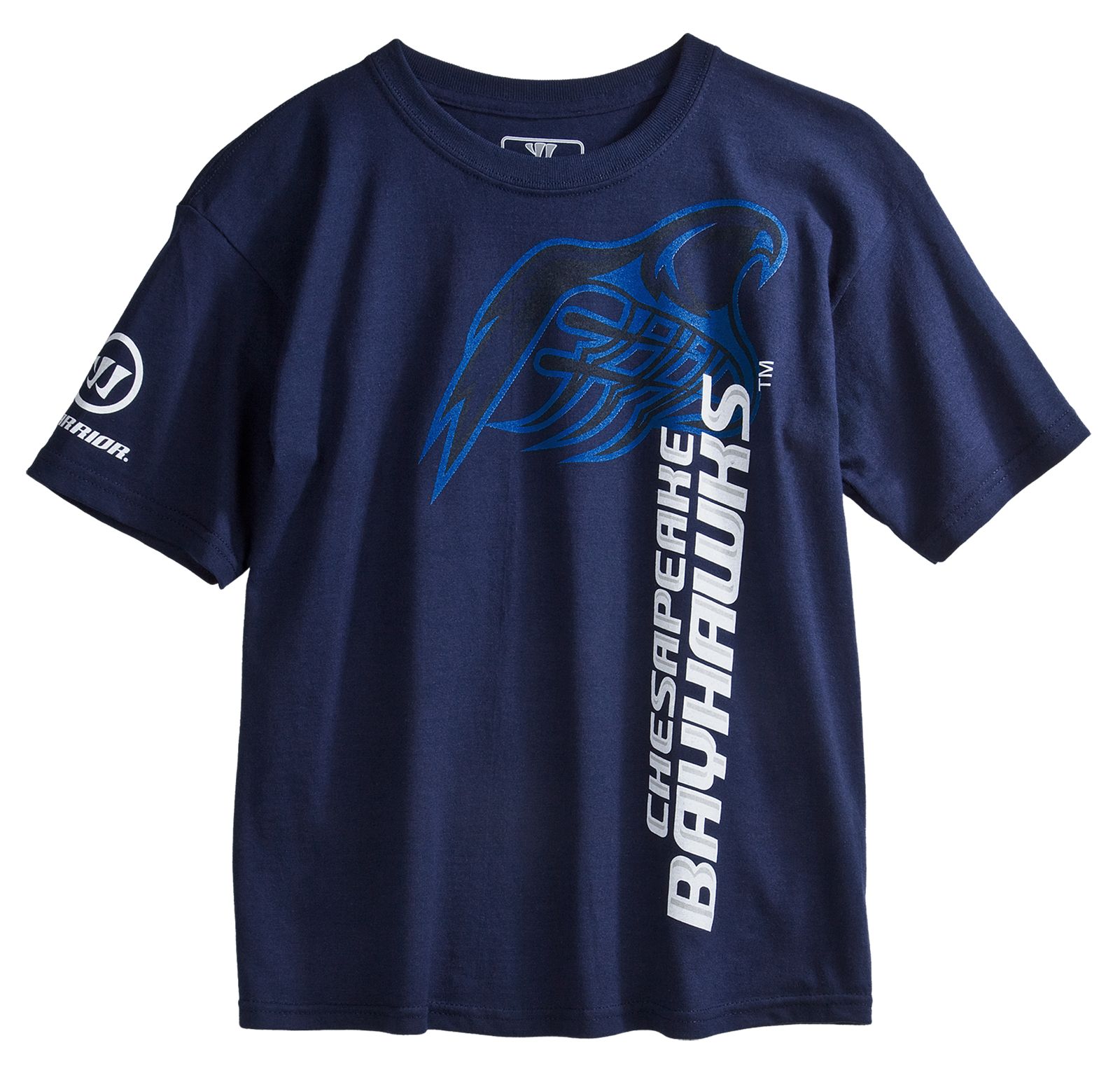 Youth Chesapeake Bayhawks Tee, Navy with Blue & White