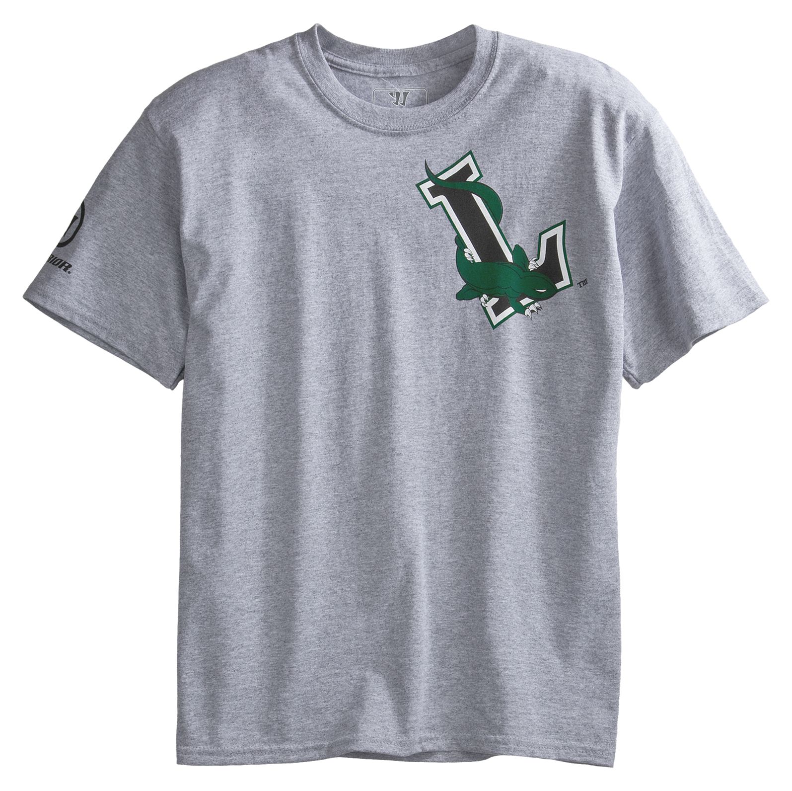 Youth Long Island Lizards Tee, Heather Grey with Green &amp; Black