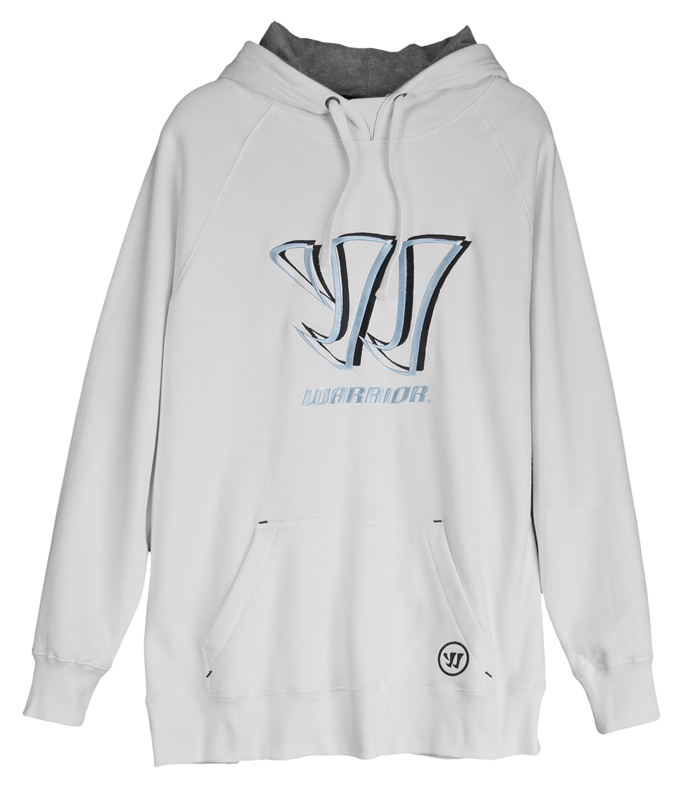 Shadow Logo Hoodie, White with Navy & Blue