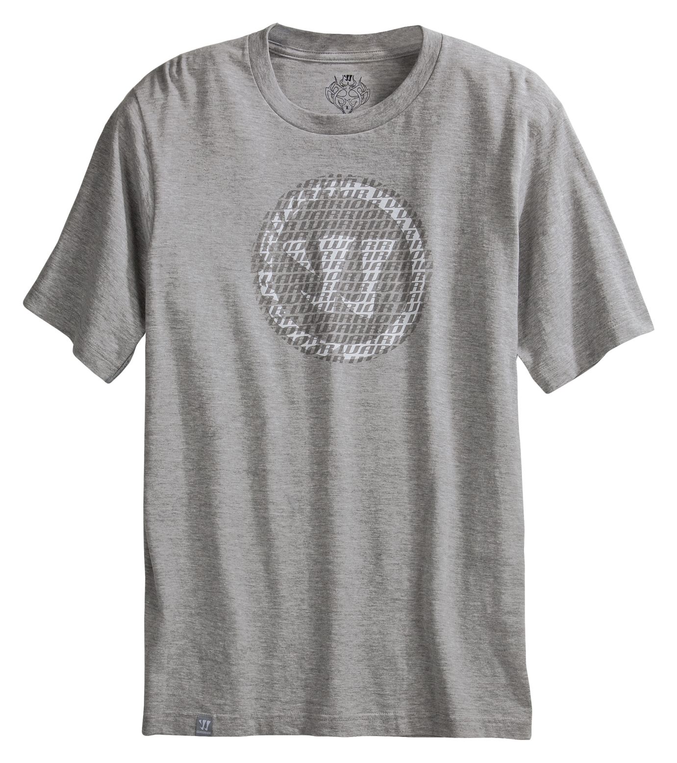 Repeat Tee, Heather Grey with White