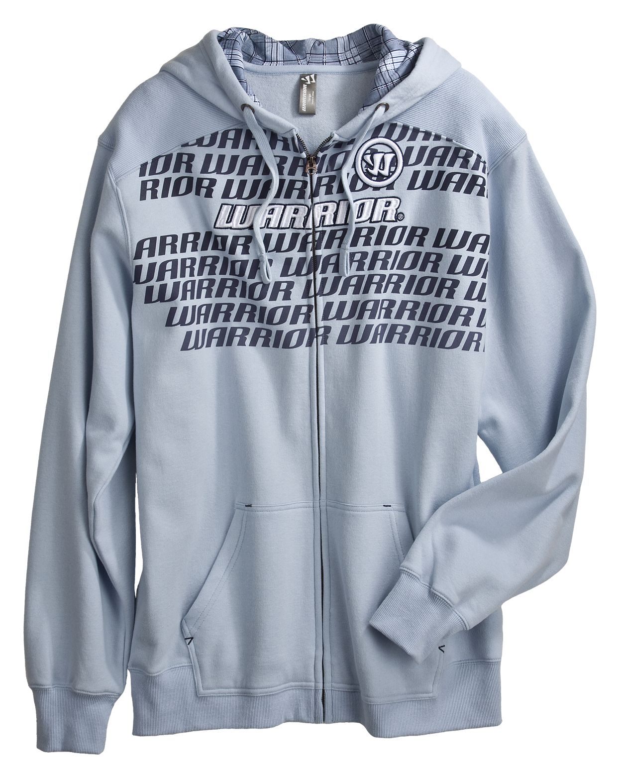 Fade Out Zip-front Hoodie, Blue with White