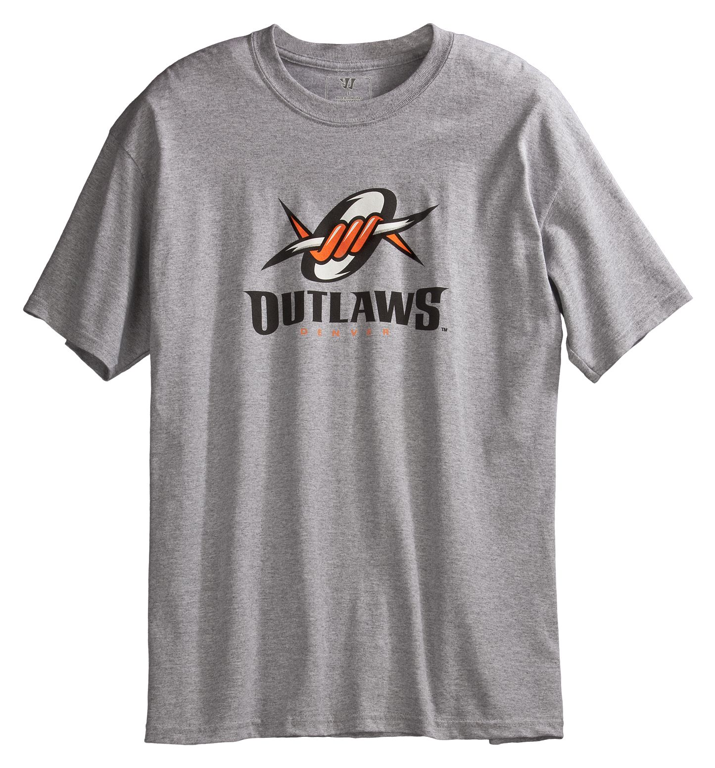 Denver Outlaws Tee, Heather Grey with Black & Orange