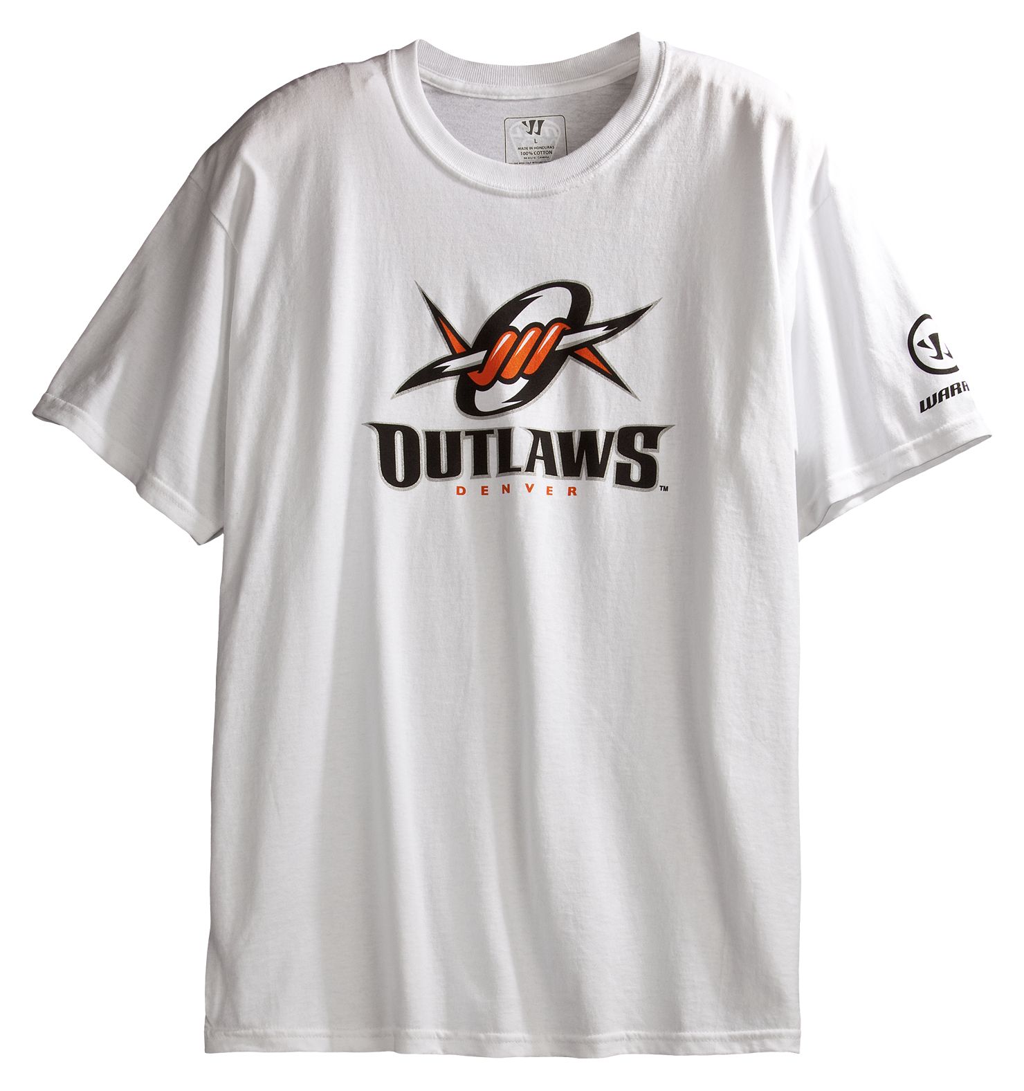 Denver Outlaws Tee, White with Black & Orange