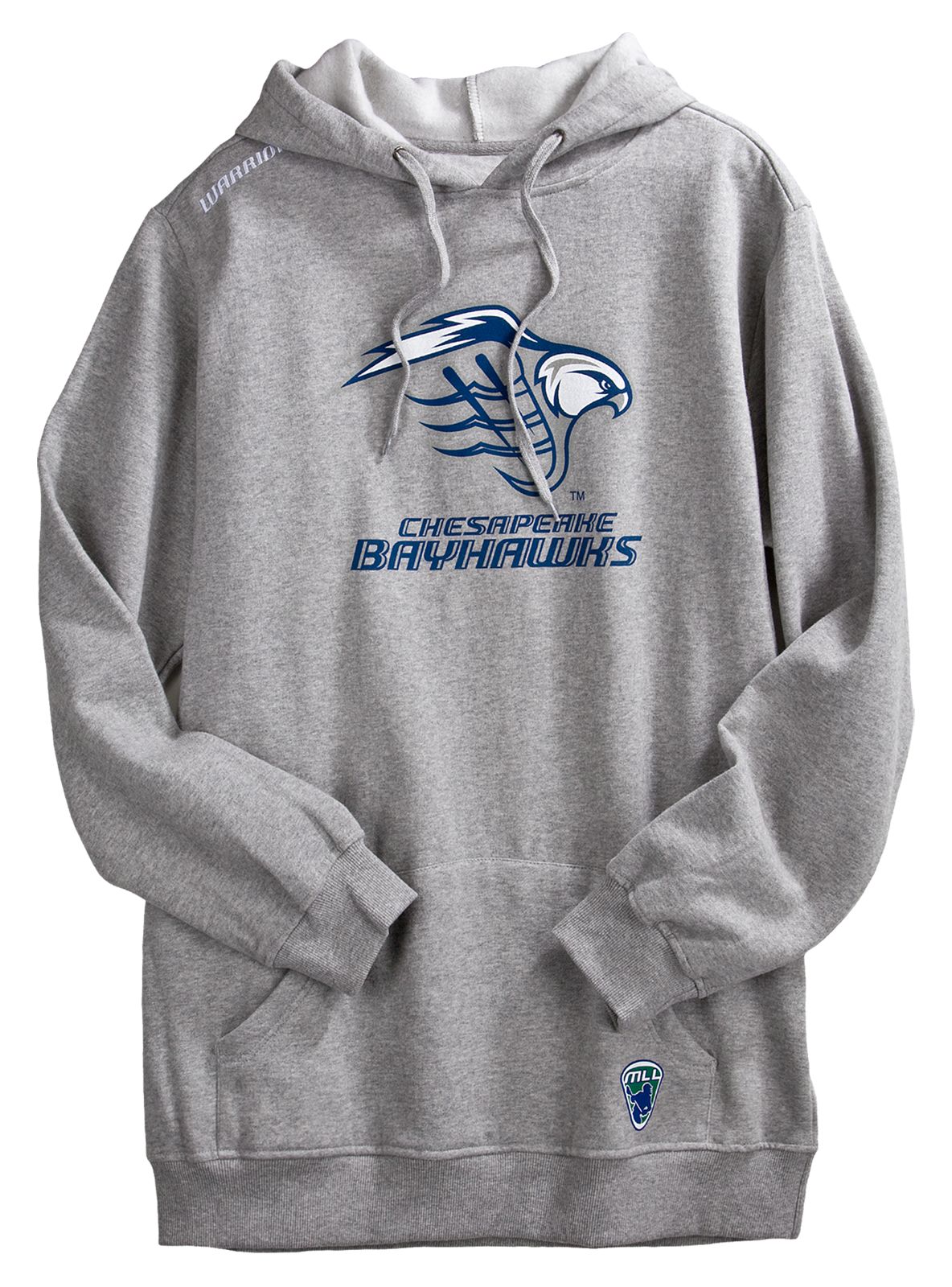 Chesapeake Bayhawks Hoodie, Heather Grey with Blue &amp; White