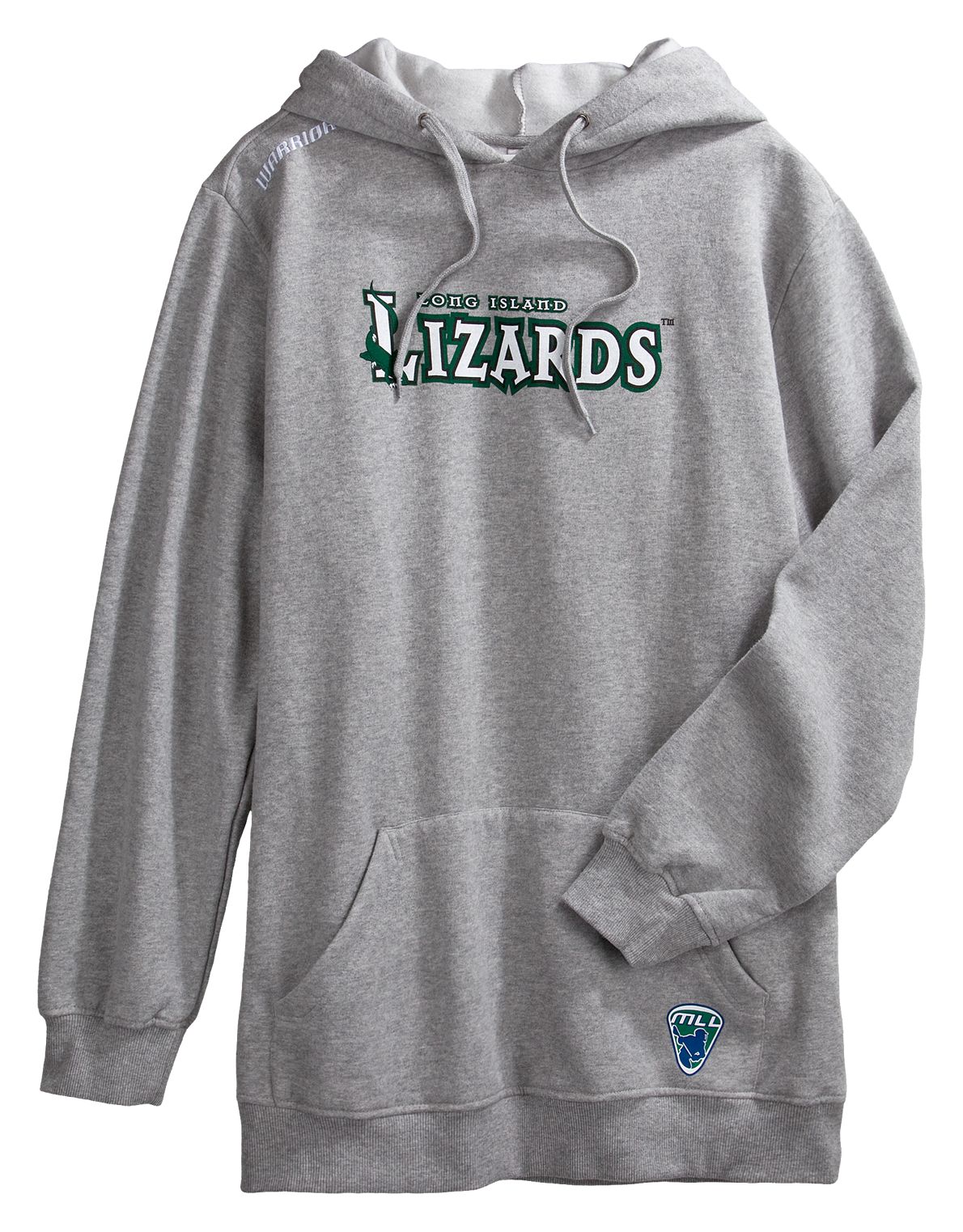 Long Islands Lizards Hoodie, Heather Grey with White &amp; Green