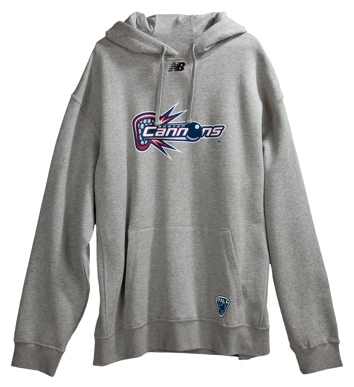 Boston Cannons Hoodie, Heather Gray with Navy &amp; Red