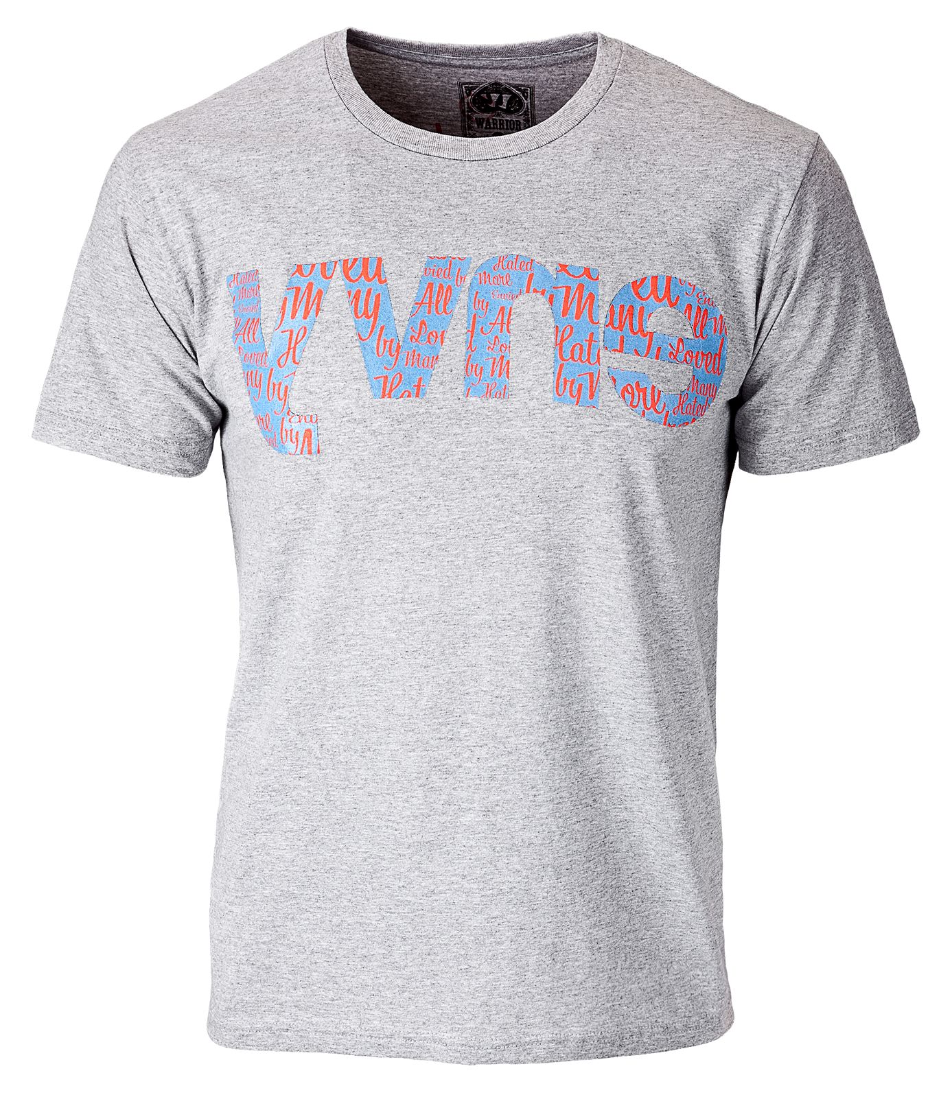 Envy Tee, Heather Gray with Blue & Orange