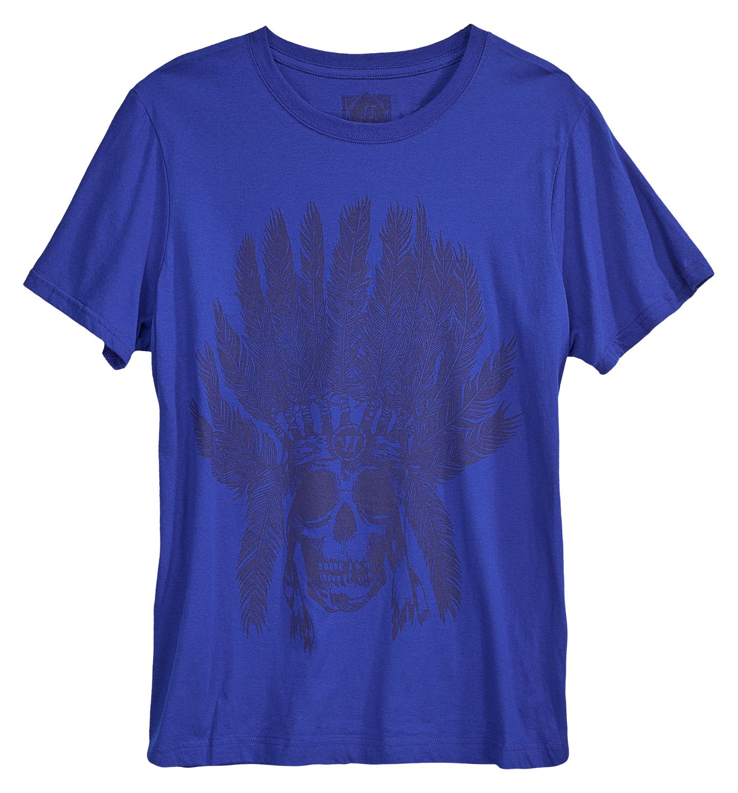 Peace Skull Tee, Classic Blue with Black