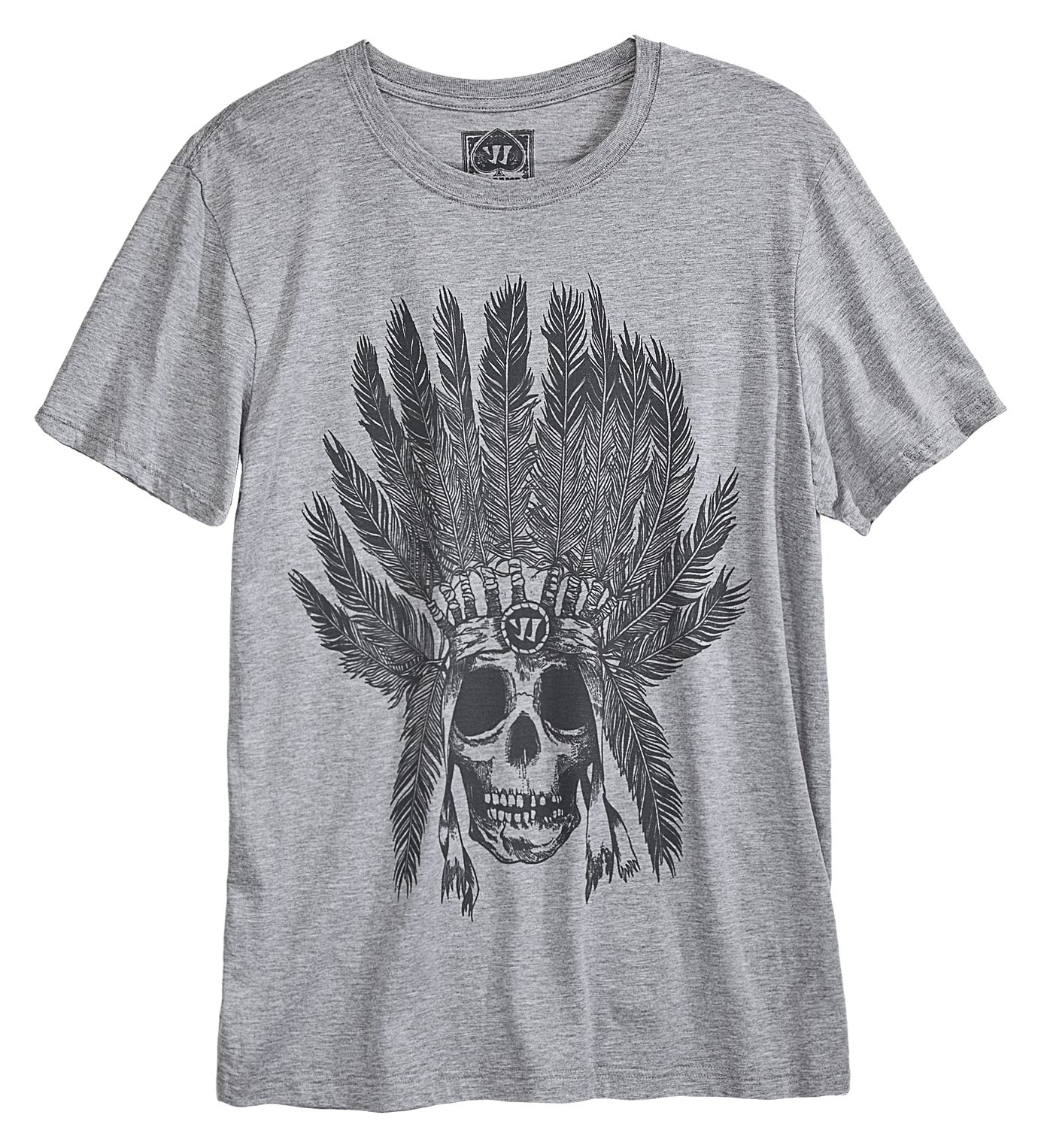 Peace Skull Tee, Dark Heather Gray with Black