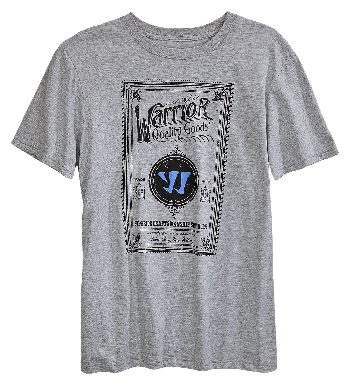 Eat Crow Tee, Dark Heather Gray with Black & Blue