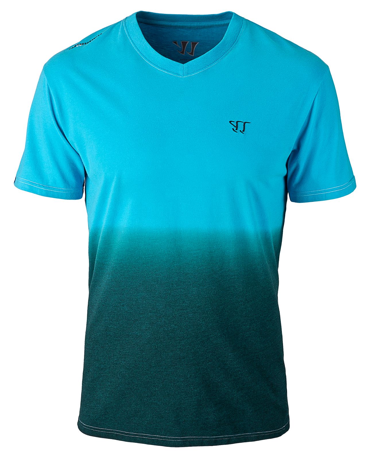 V-Neck 50/50 Fade Tee, Kinetic Blue