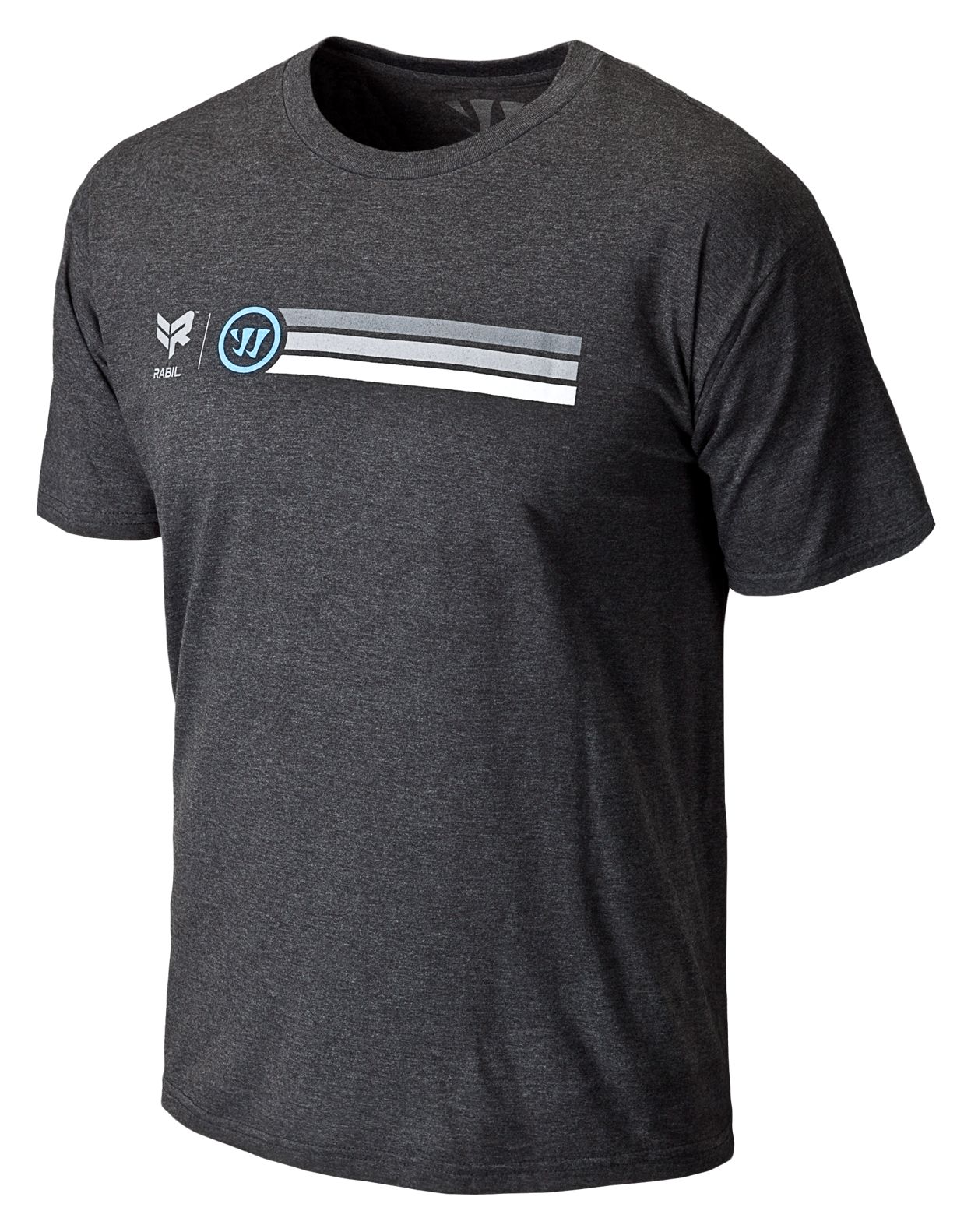 Rabil Stripe Tee, Black with Heather Charc
