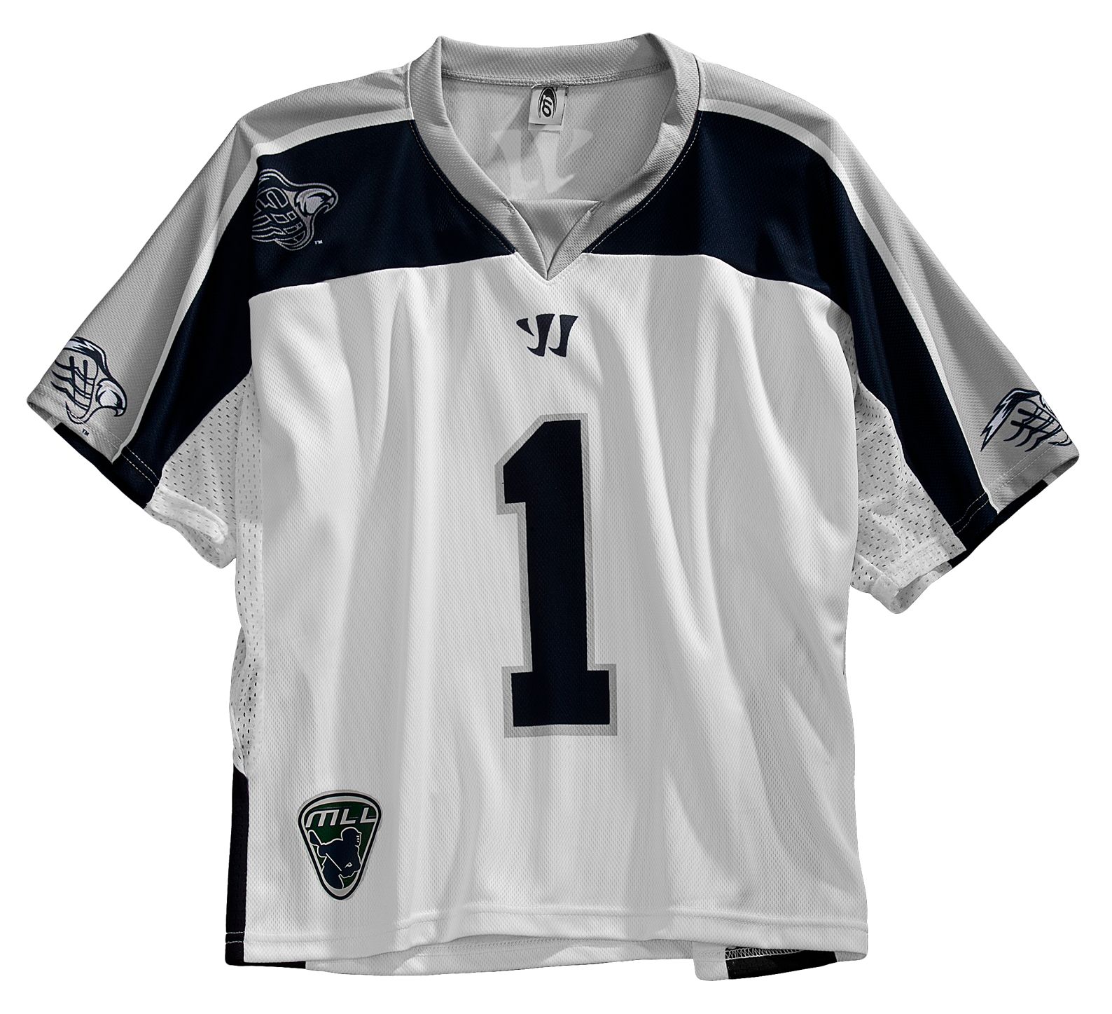 Youth Chesapeake Bayhawks Replica Jersey, White with Black &amp; Grey