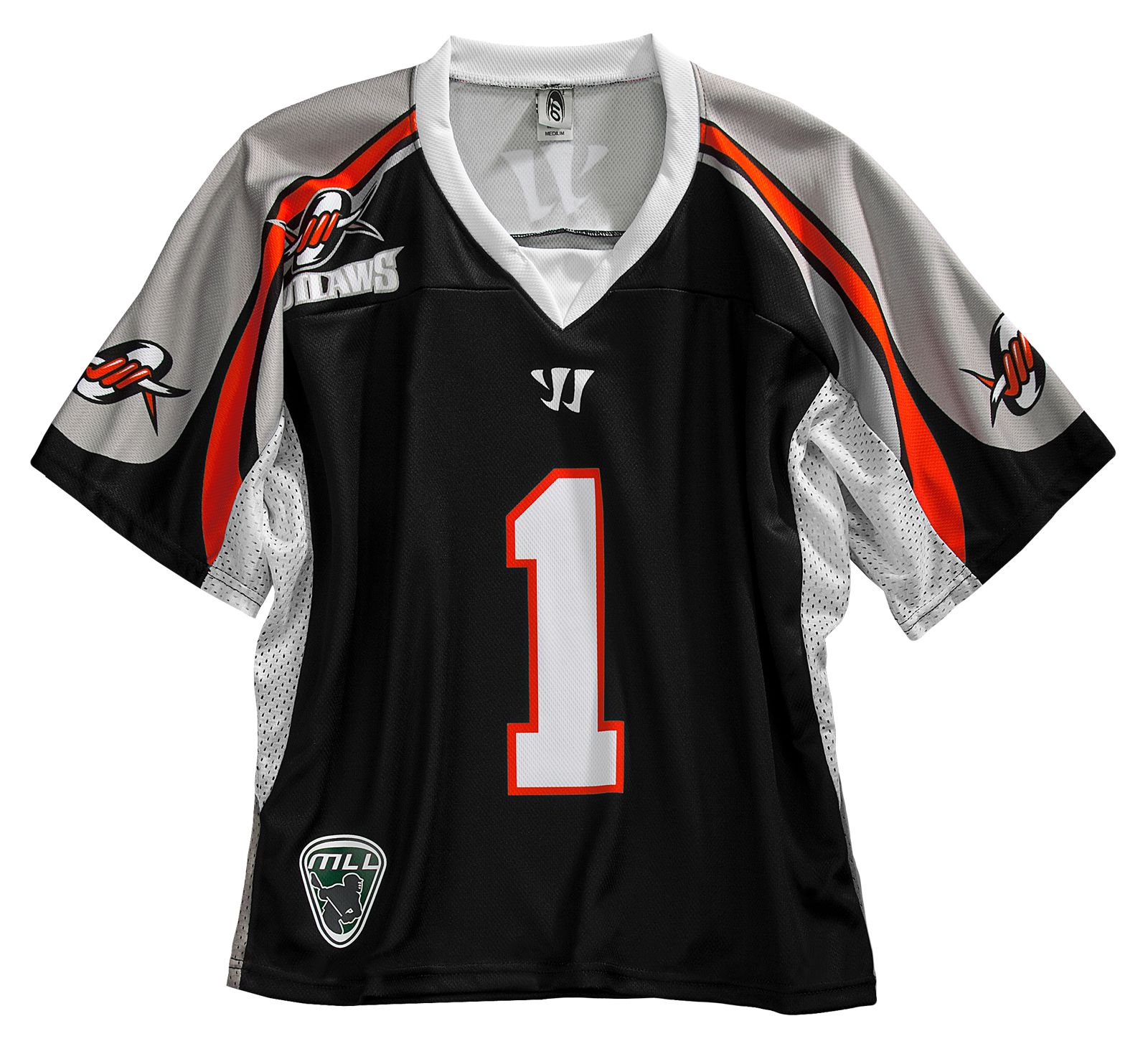 Youth Denver Outlaws Replica Jersey, Black with Grey &amp; Orange