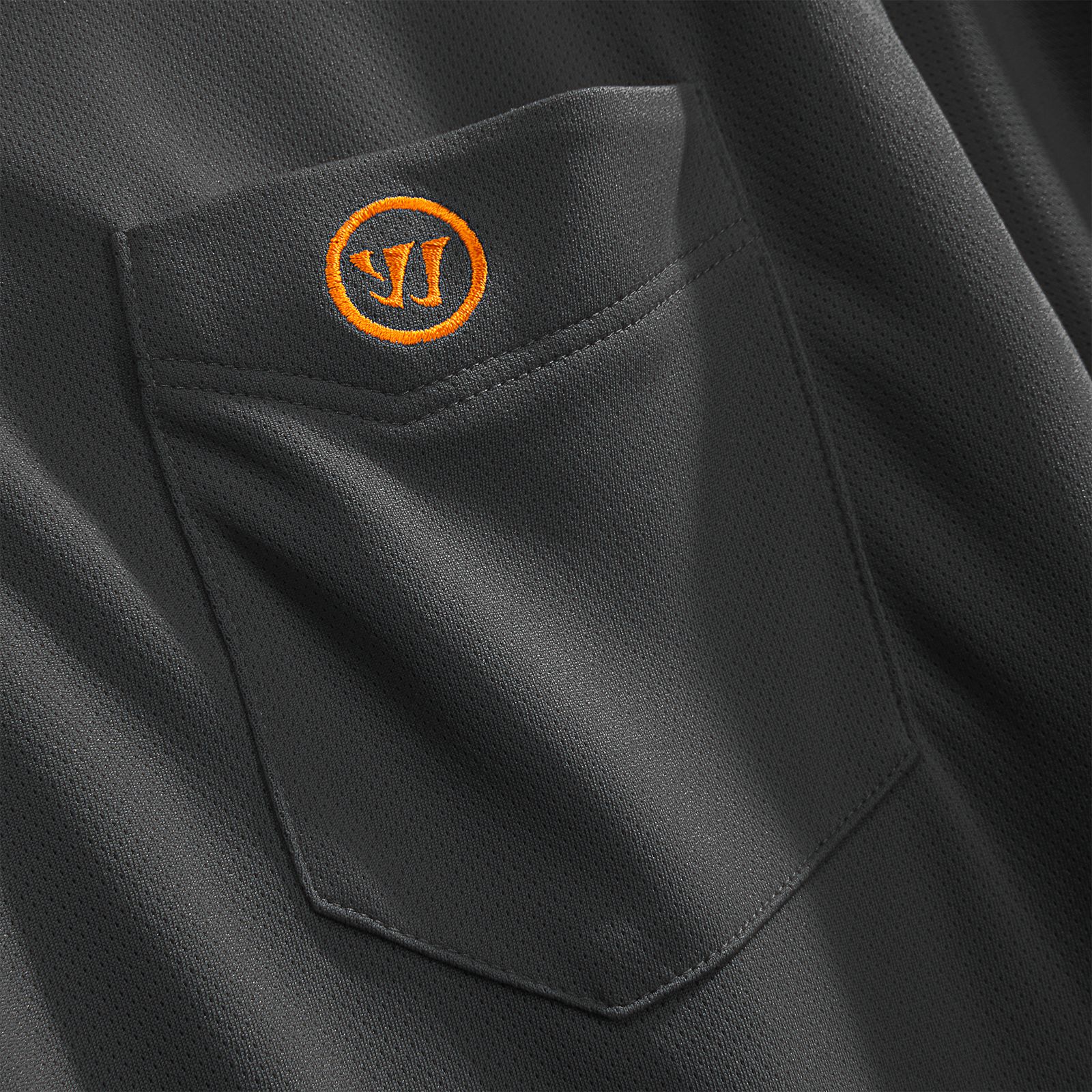 Tech Polo, Asphalt Grey with Orange