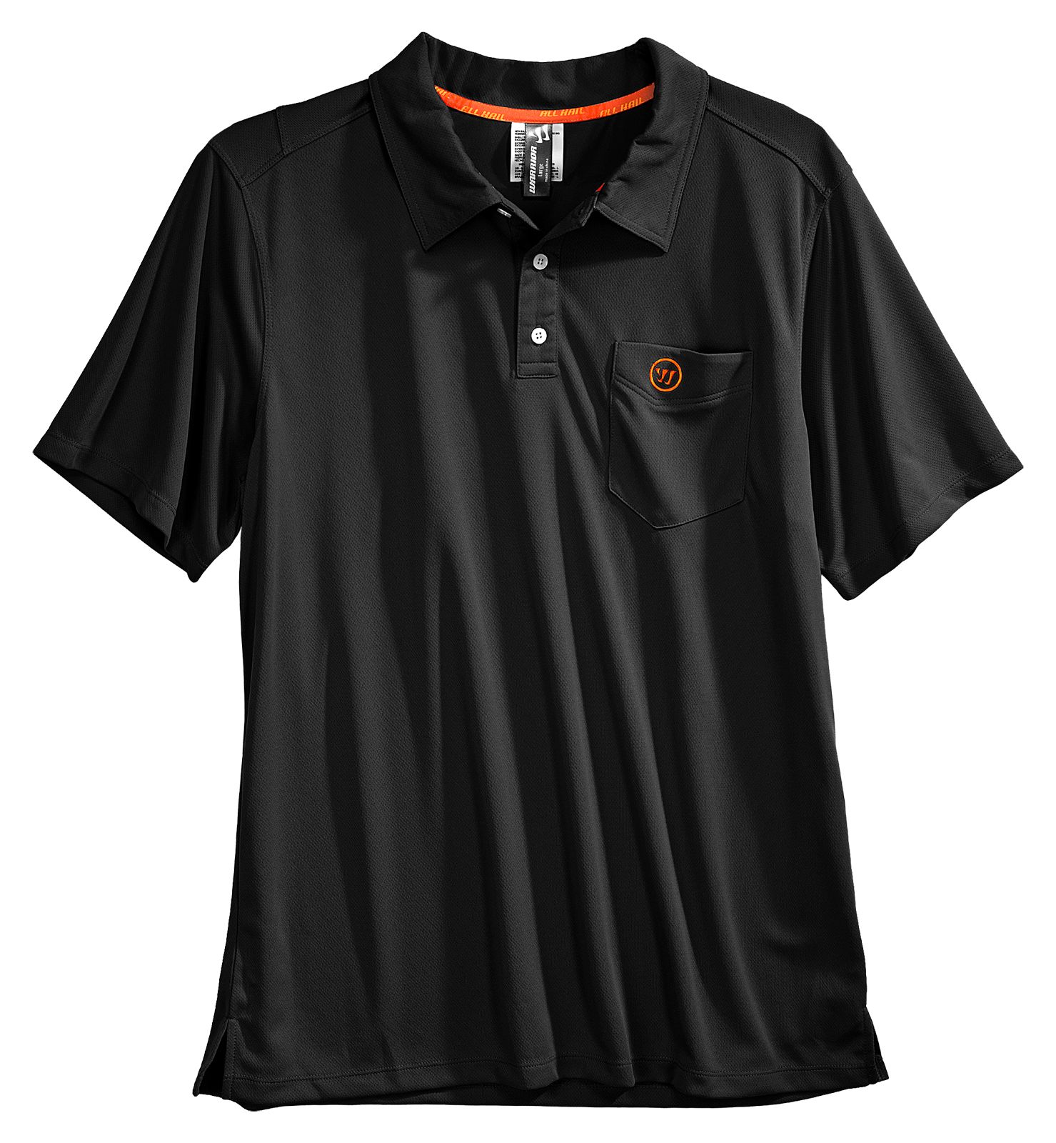 Tech Polo, Black with Orange