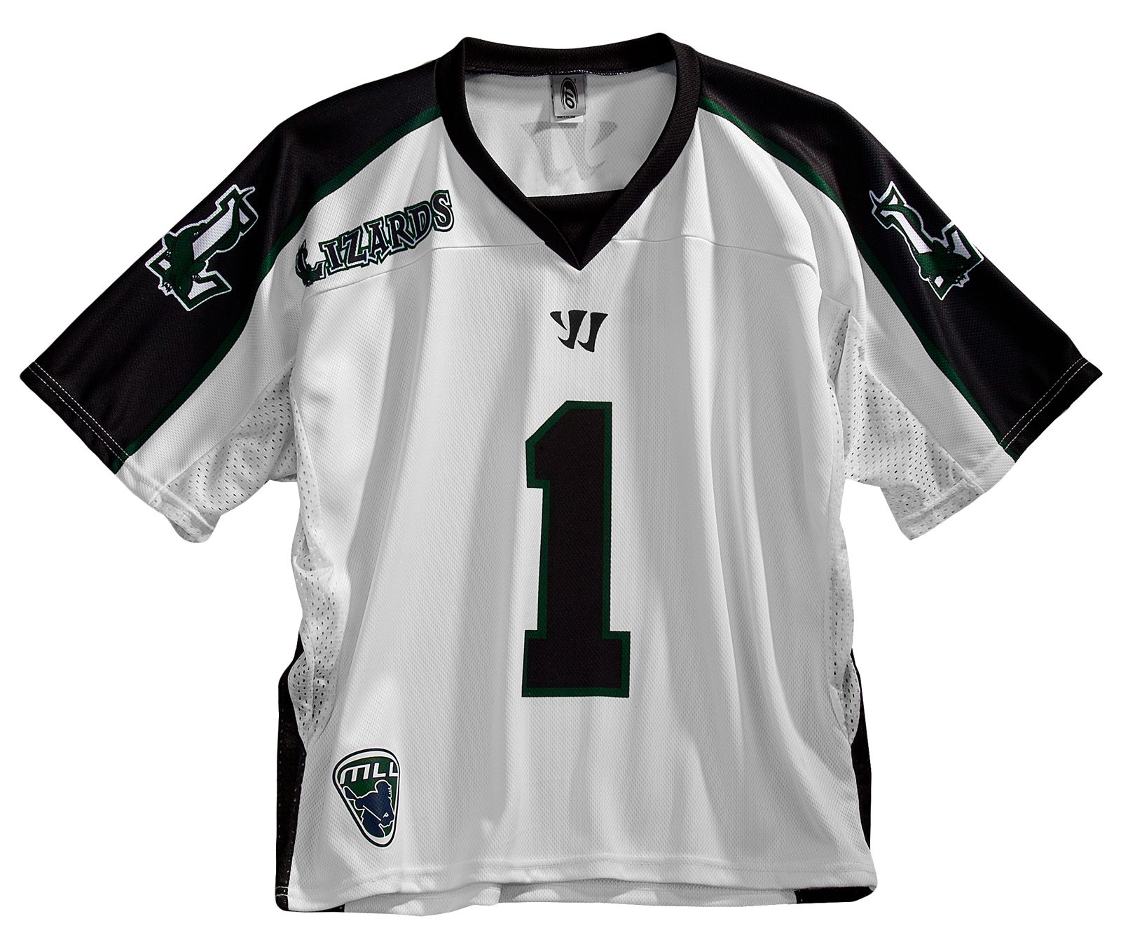 Long Island Lizards Replica Jersey, White with Black & Green