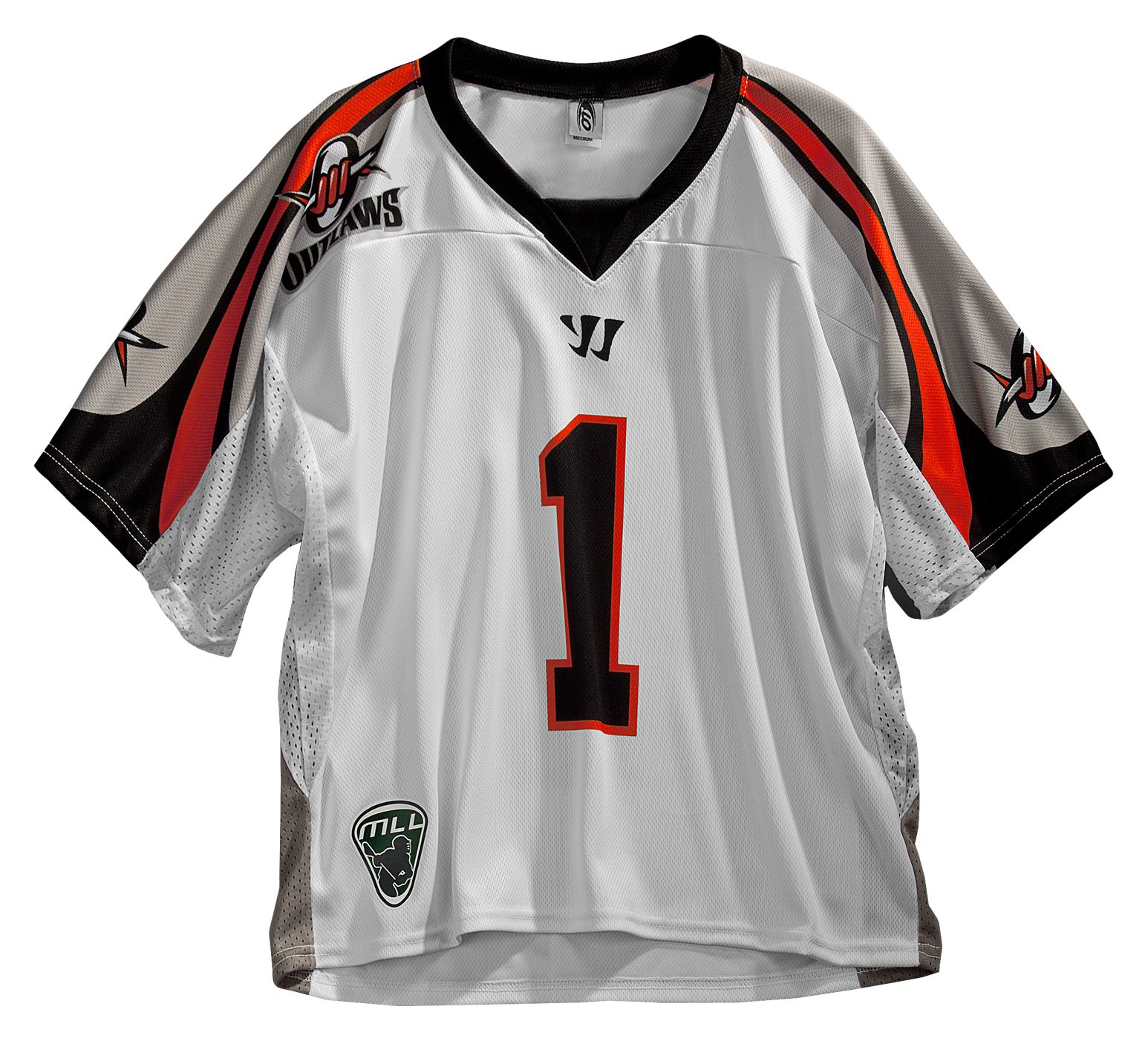 Denver Outlaws Replica Jersey, White with Navy & Orange