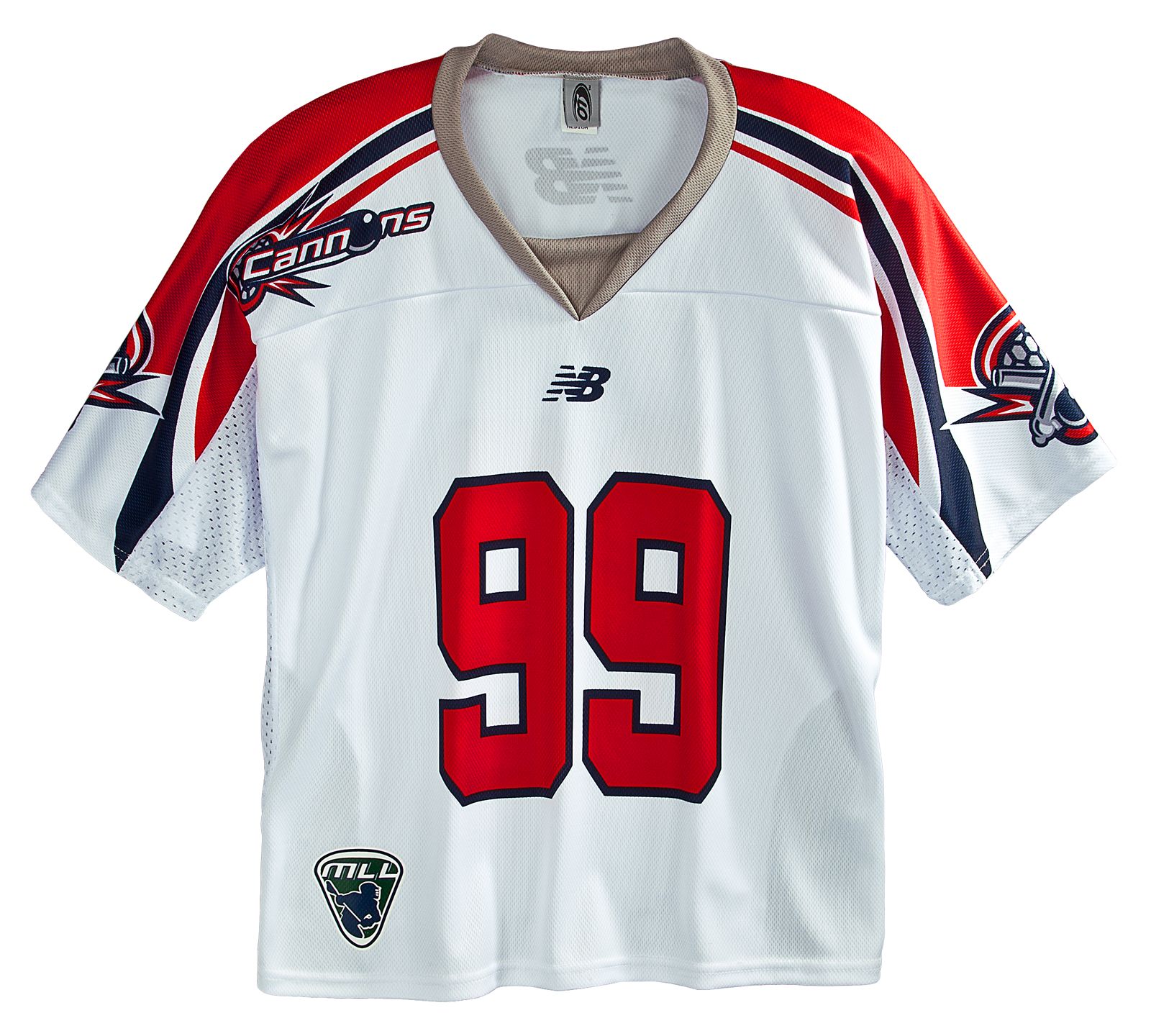 Boston Cannons Rabil Replica Jersey, White with Red & Navy