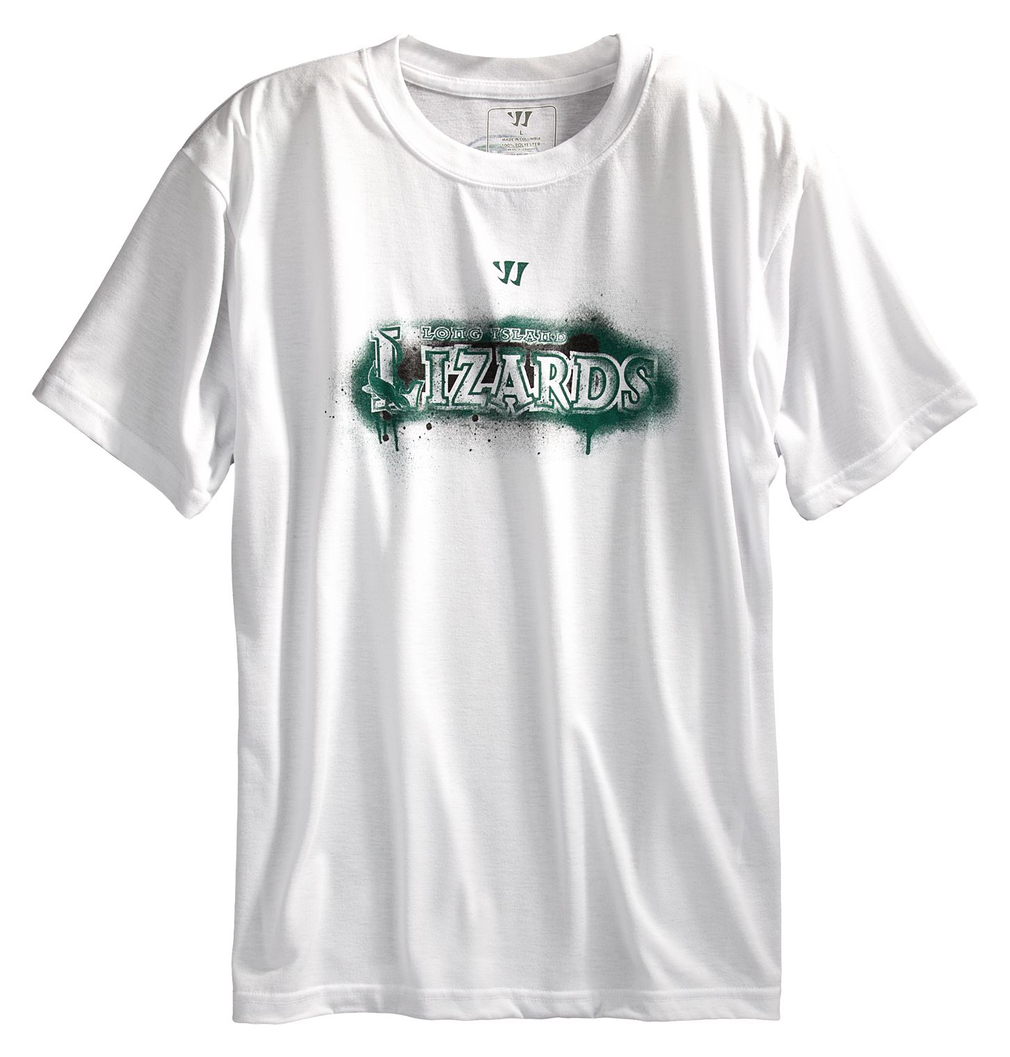 Long Island Lizards Tech Shirt, White with Green