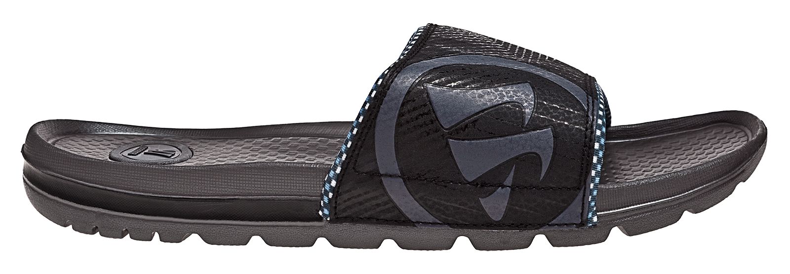 Burn Slide Sandal, Black with Grey &amp; White