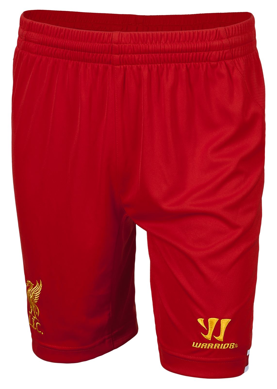 Liverpool Home Junior Short 2013/14, High Risk Red with White &amp; Amber Yellow