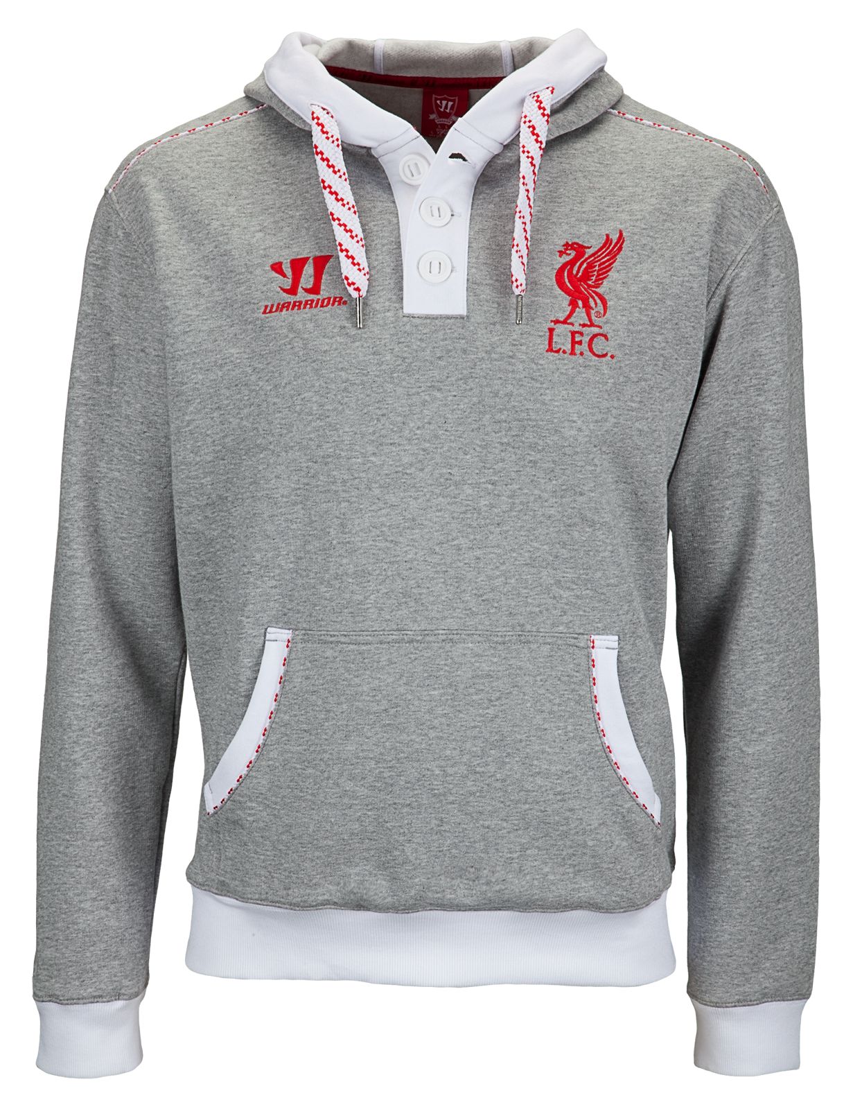LFC Hoody, Grey with White &amp; High Risk Red