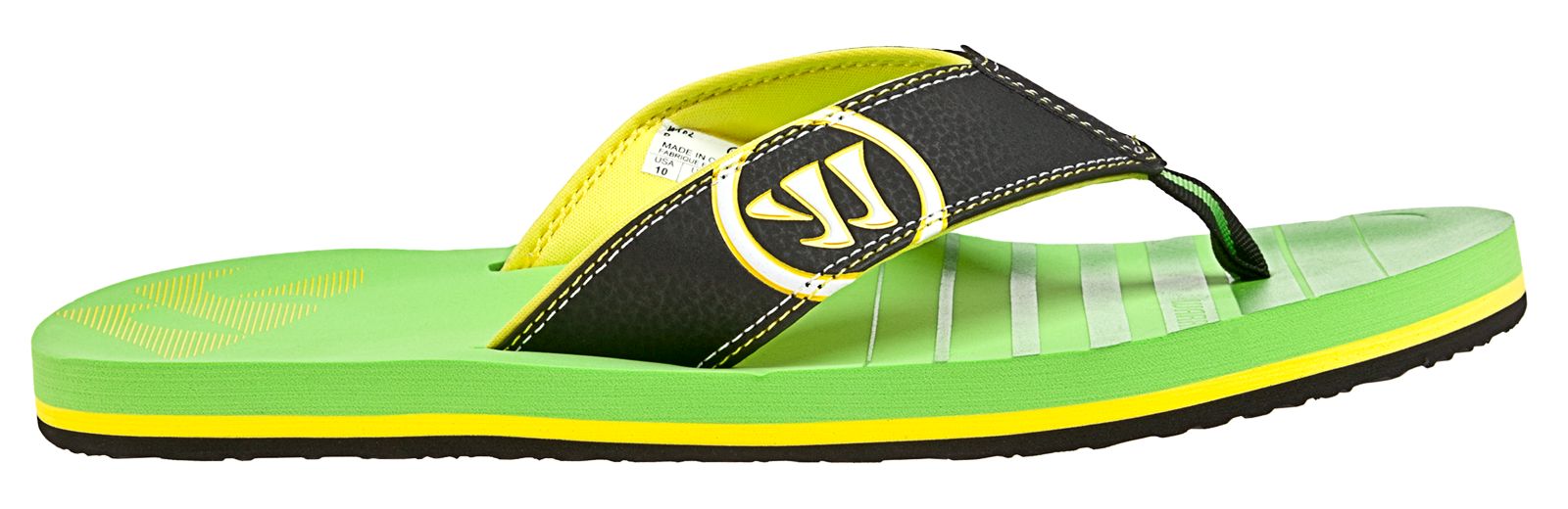 Riot Thong Sandal, Black with Green