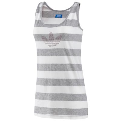 image: adidas Rhinestone Logo Striped Tank Z34774
