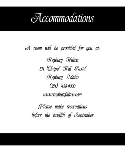 The Arlington Accommodation Cards