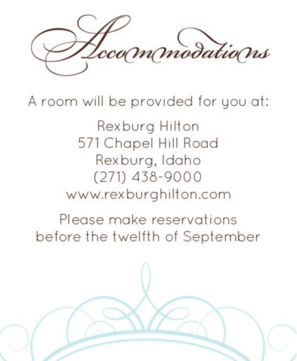 The Basic Invite Accommodation Cards