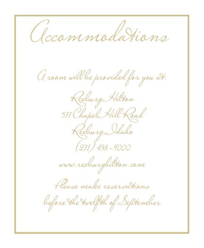 The Chandler Accommodation Cards