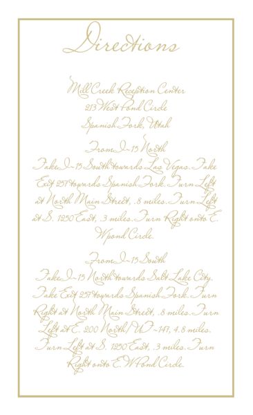 The Chandler Direction Cards