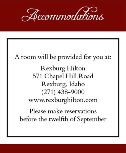 The Charlotte Accommodation Cards