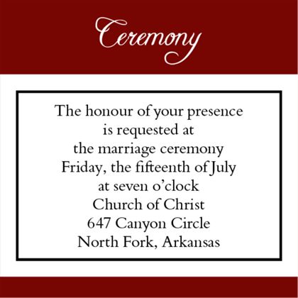 The Charlotte Ceremony Cards