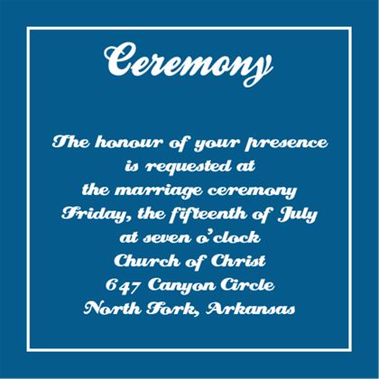 The Denver Ceremony Cards