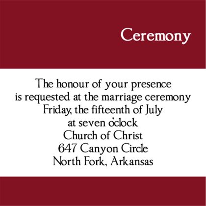 The Fresno Ceremony Cards