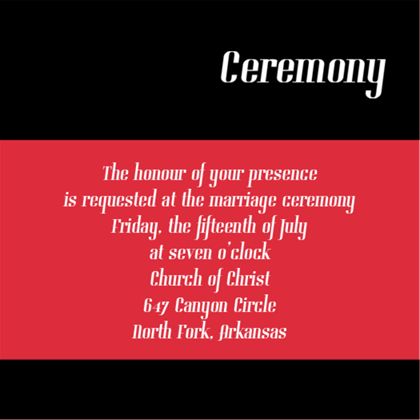 The Glendale Ceremony Cards