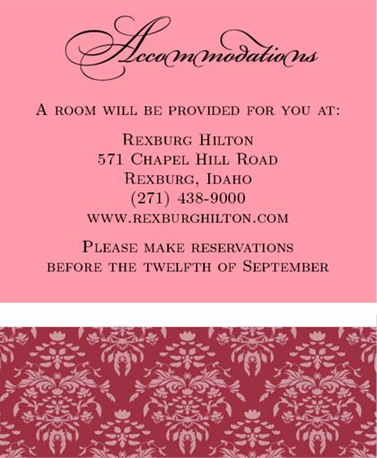 The Nashville Accommodation Cards