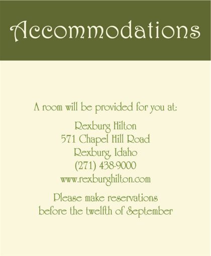 The Oakland Accommodation Cards